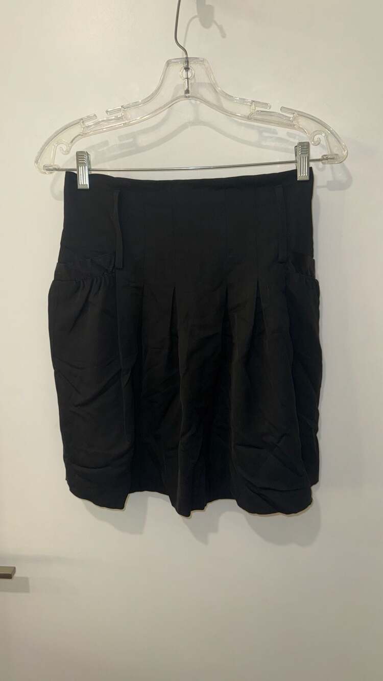 alice + olivia Black Pleated Mini Bubble Skirt Size 2